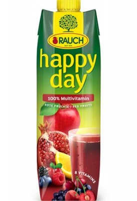 Ovocná šťava, 100%, 1 l, RAUCH "Happy day", červený multivitamín