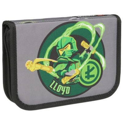 Peračník, s chlopňami, na zips, plný, LEGO "Ninjago Elemental Master of Energy", sivý, vzorovaný