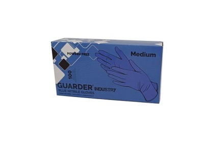 Ochranné rukavice, jednorazové,, nitrilové, veľkosť: L, 100 ks, nepudrované, modré