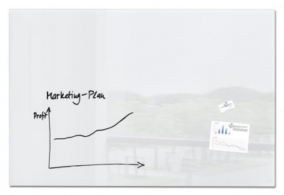 Magnetická sklenená tabuľa, 150x100 cm, SIGEL " Artverum®", biela