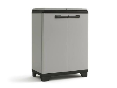 Odpadkový kôš na triedený odpad, plastový, KETER "Planet", sivý-čierny