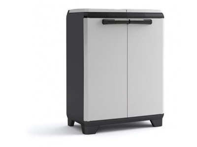 Odpadkový kôš na triedený odpad, plastový, KETER "Split Premium", sivý-čierny