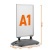 Stojan na plagáty, s podstavcom, A1, DURABLE "Heavy Base Outdoor", strieborný